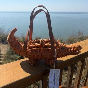 Brand New Tommy Bahama Woven Crocodile/Gator Handbag